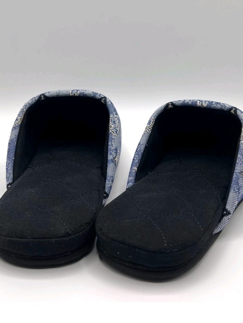 MCM Unisex Blue Monogram Denim Room Slippers / NEW! - Picture 5 of 6